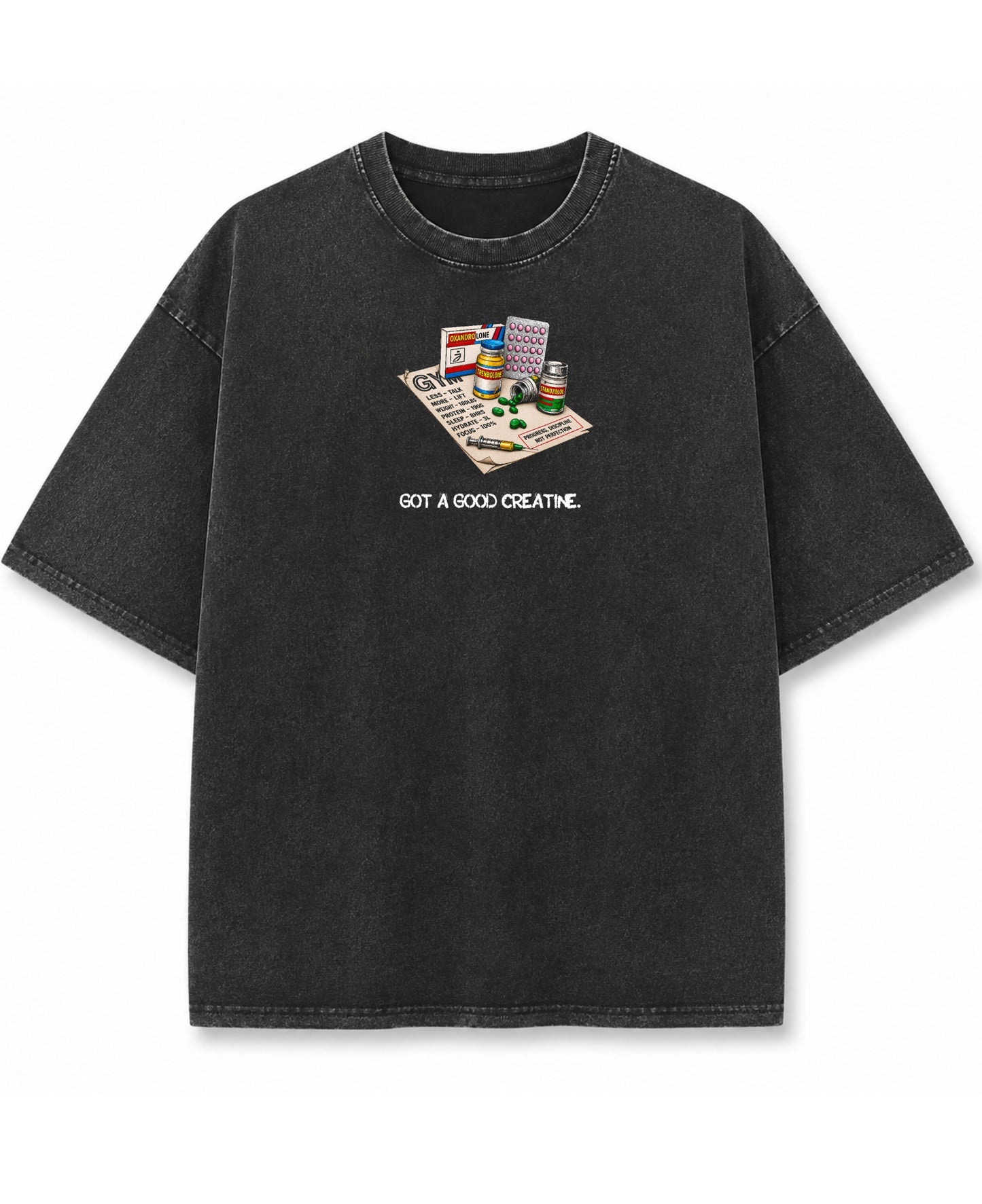 Vintage Fade Wash Oversized T-shirt Front Design