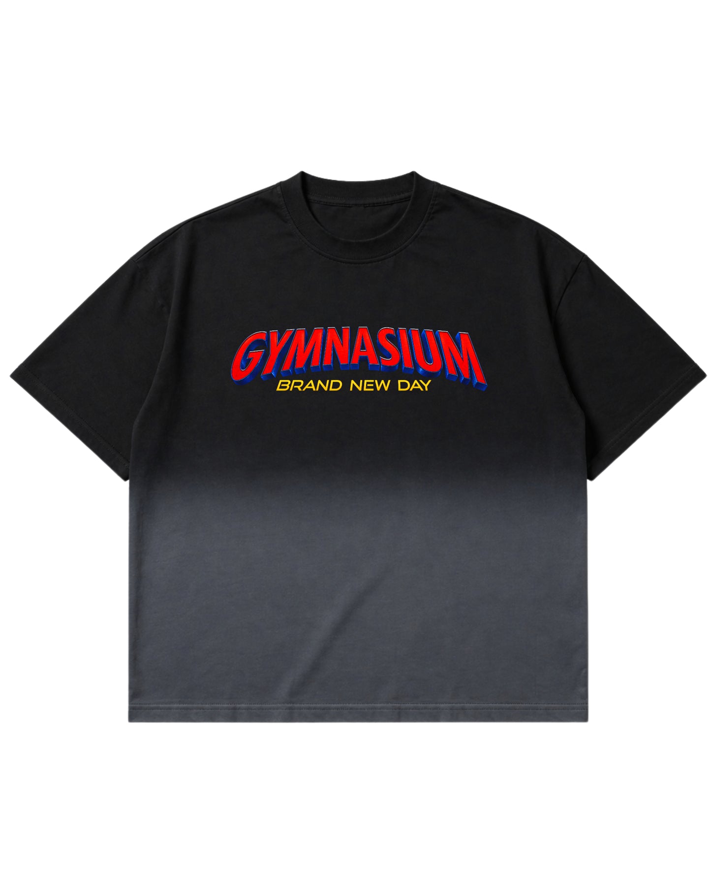 Black Ombré Wash Boxy Fit T-shirt Front Design