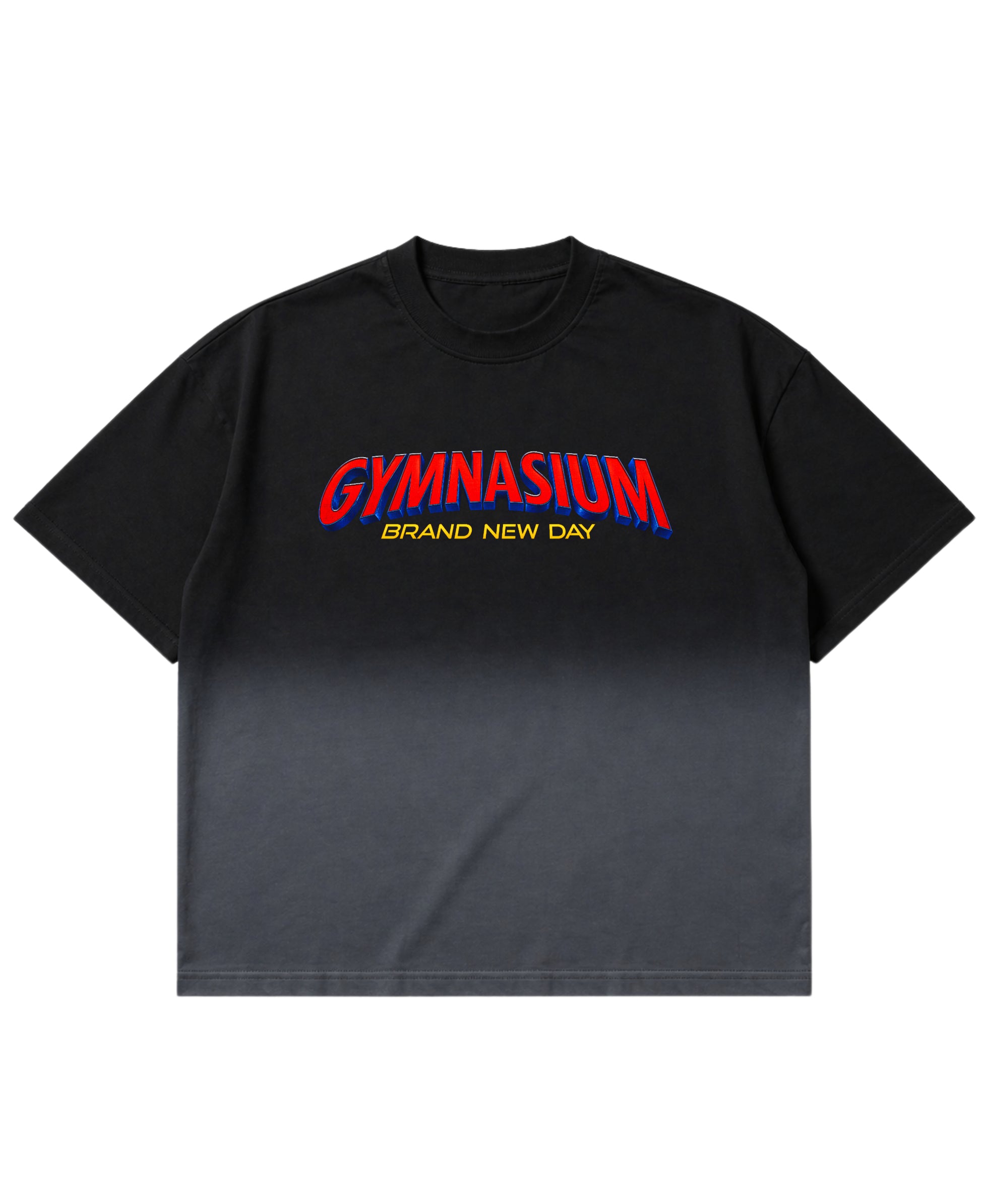 Black Ombré Wash Boxy Fit T-shirt Front Design